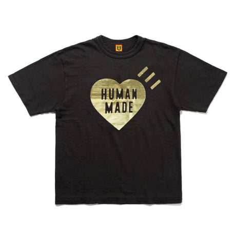 Human Made Metallic Foil Heart Tee Black HUMAN MADE HUMAN MADE - originalfook singapore
