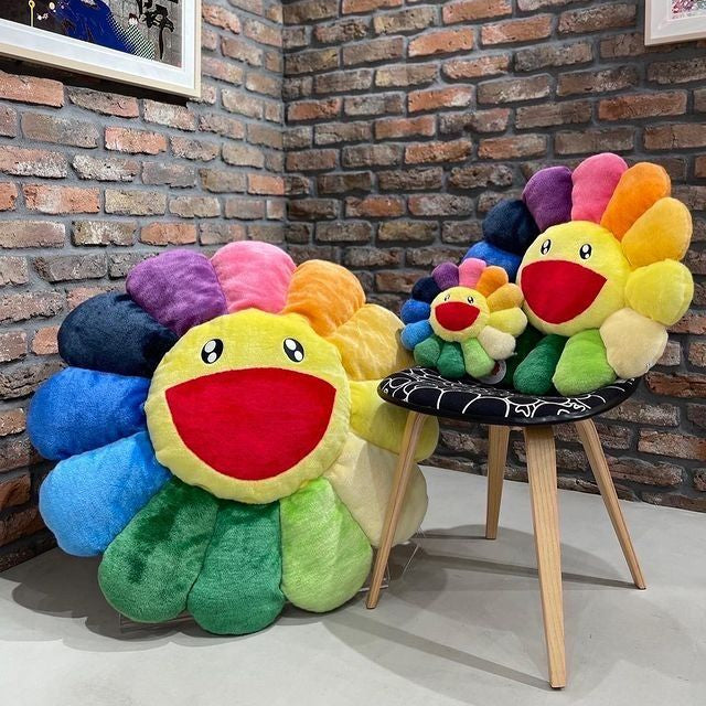 Takashi Murakami Flower Plush Cushion Rainbow 1m (Rare size)