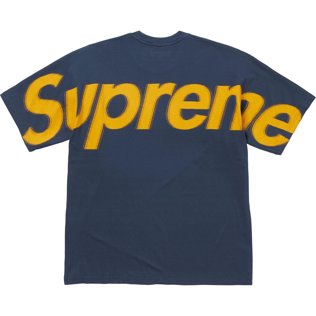 Supreme Intarsia Logo Navy Tee - ORIGINALFOOK