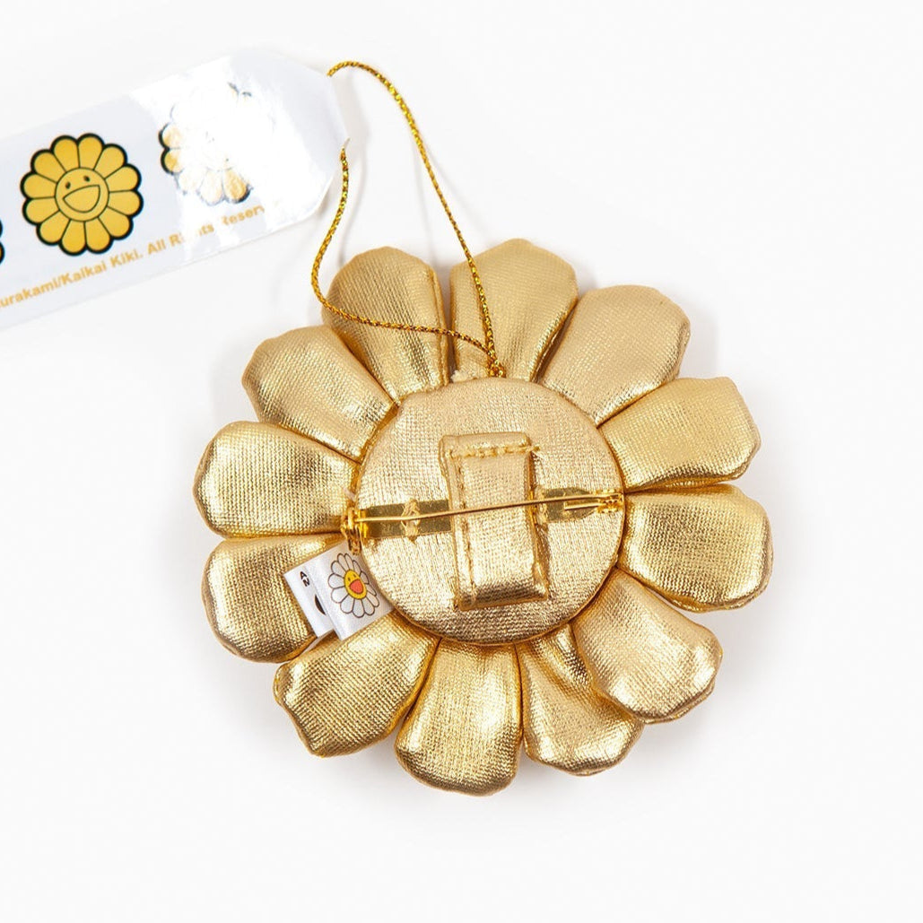 Takashi Murakami Kaikai Kiki Flower Plush Badge Keychain Pin Gold TAKASHI MURAKAMI TAKASHI MURAKAMI - originalfook singapore