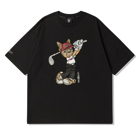 LifeWork Embroidered Golf Mascot Tee Black lifework lifework - originalfook singapore