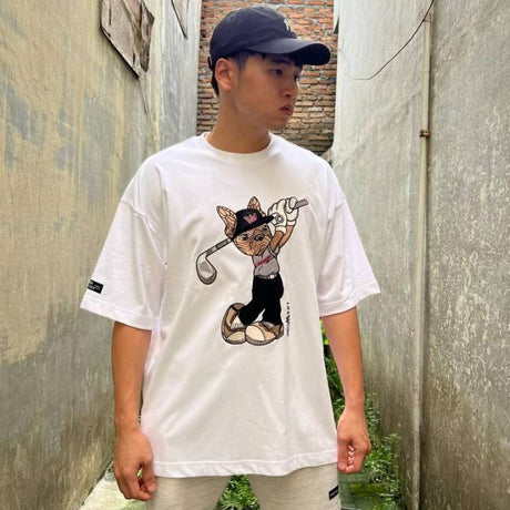 LifeWork Embroidered Golf Bulldog Tee White LIFEWORK LIFEWORK - originalfook singapore