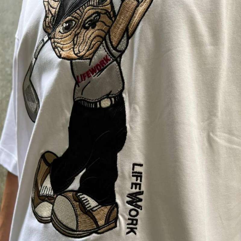 LifeWork Embroidered Golf Bulldog Tee White LIFEWORK LIFEWORK - originalfook singapore
