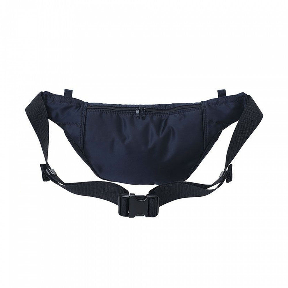 Porter Yoshida Japan waist bag in Iron Blue, made by Porter Japan, featuring a compact design with durable fabric and adjustable strap.