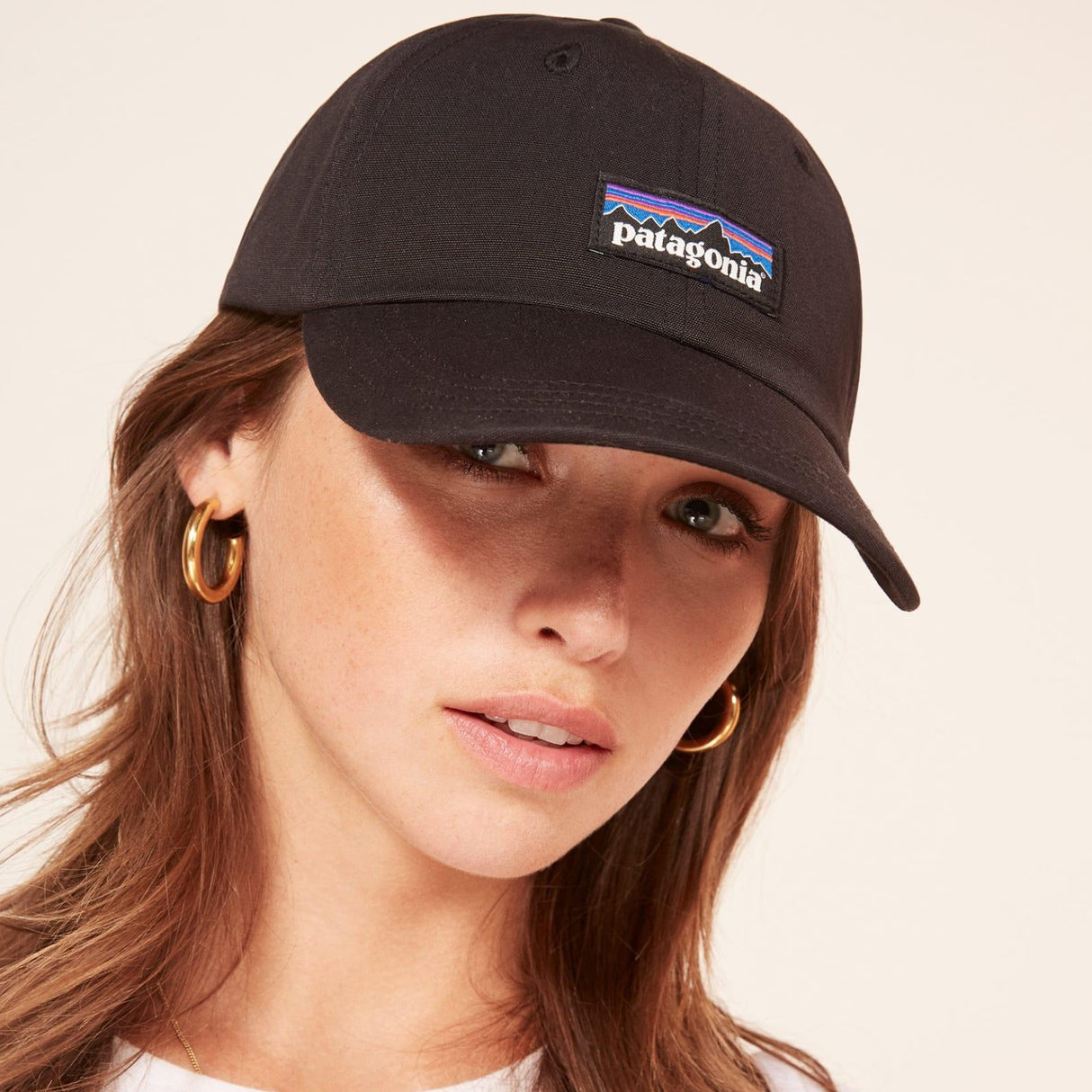 Patagonia P-6 Logo Cap Black Patagonia Patagonia - originalfook singapore