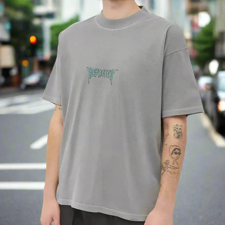 Represent Rock Logo Tee Grey REPRESENT REPRESENT - originalfook singapore