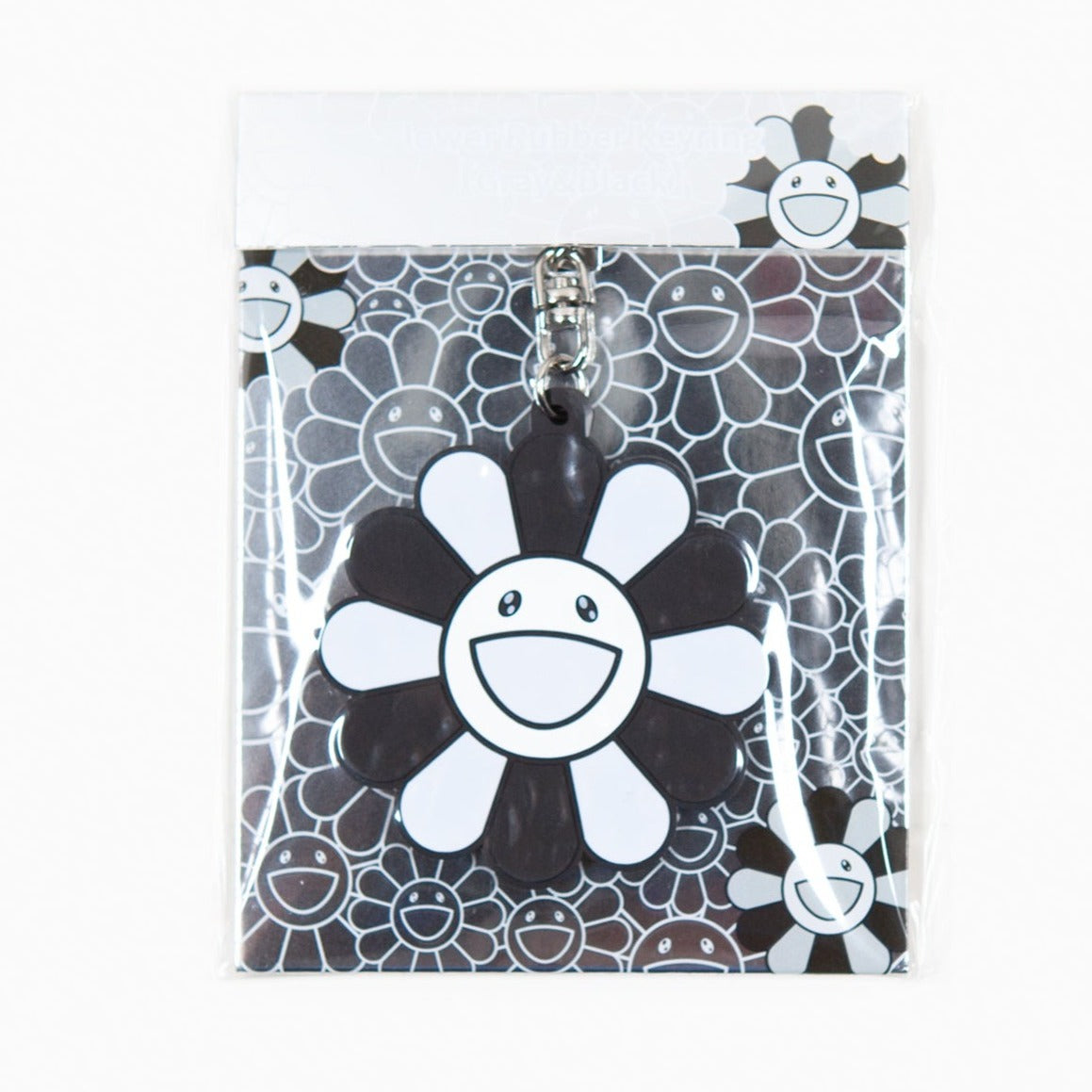 Takashi Murakami Kaikai Kiki Flower Rubber Keyring Grey Black (5cm) TAKASHI MURAKAMI TAKASHI MURAKAMI - originalfook singapore