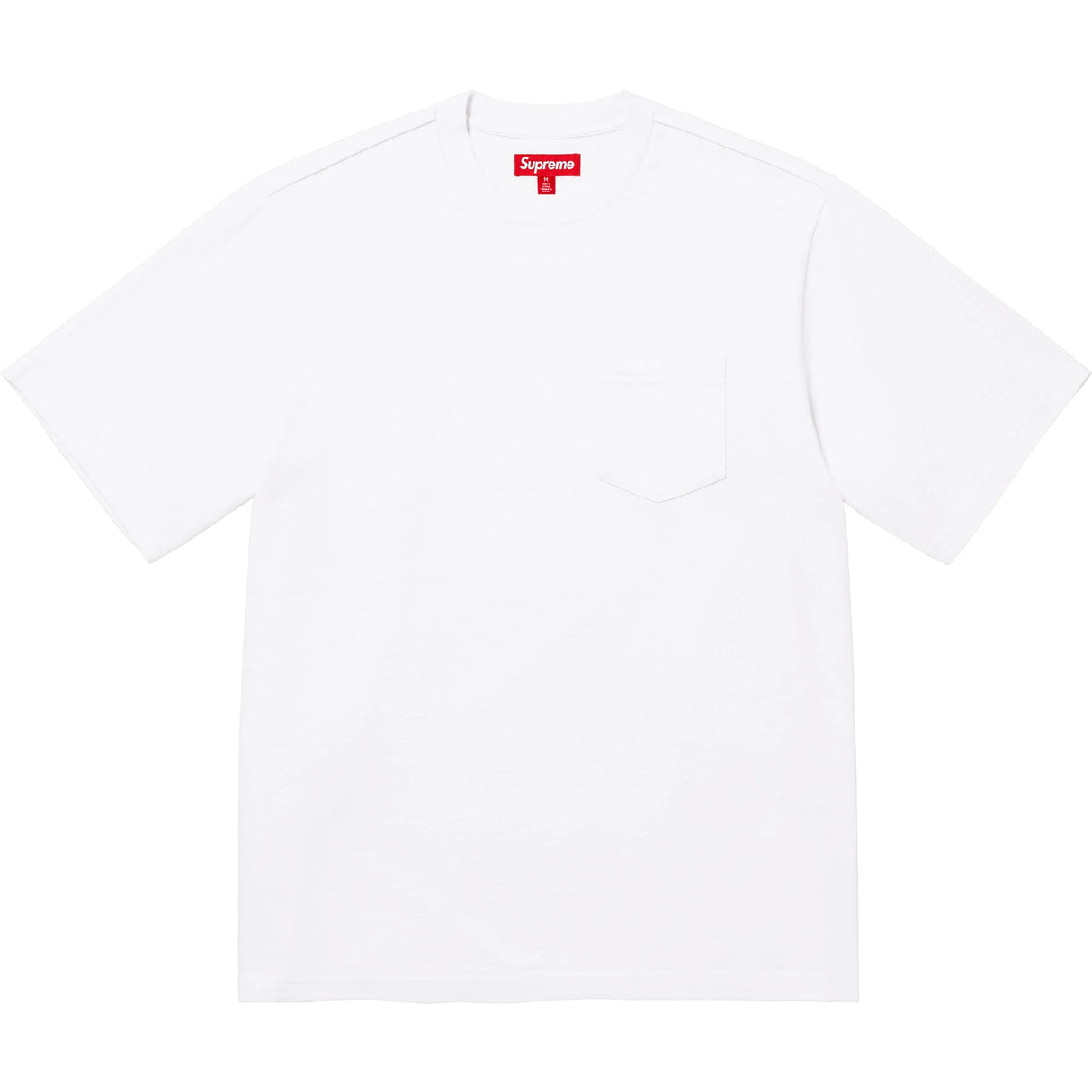 Supreme Embroidery Logo White Pocket Tee - ORIGINALFOOK