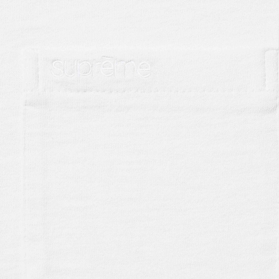 Supreme Embroidery Logo White Pocket Tee - ORIGINALFOOK