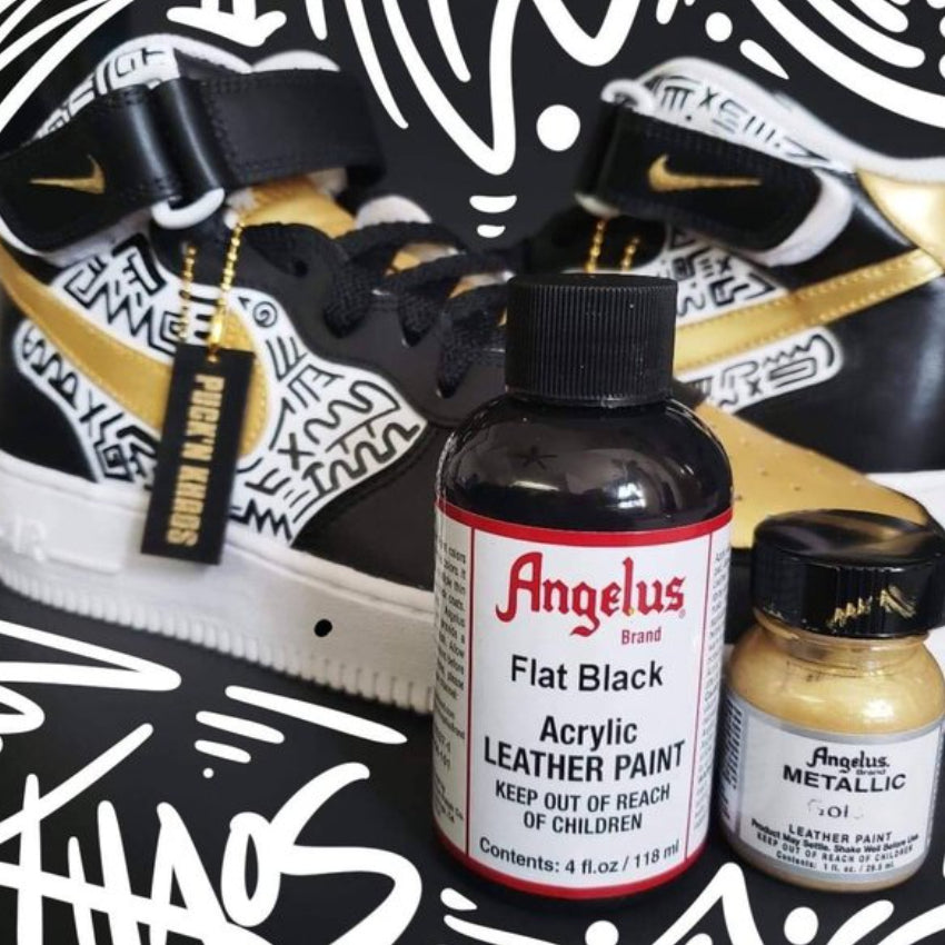 Angelus Acrylic Leather Paint Black / White / Flat Black / Flat White ANGELUS ANGELUS - originalfook singapore