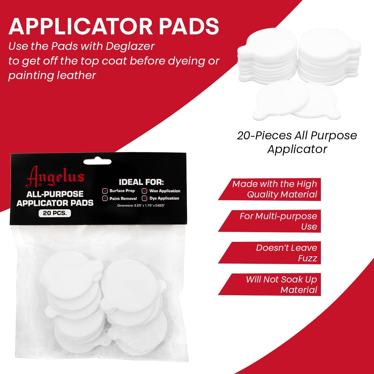 Angelus All Purpose Applicator Pads (Pack of 20) ANGELUS ANGELUS - originalfook singapore