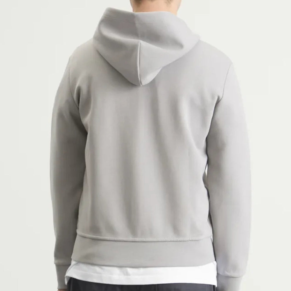 Ralph Lauren Double Knit Zip Hoodie in soft grey, men's casual apparel with a front zipper and comfortable fit.
