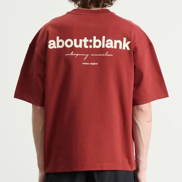 About:Blank Box Logo Tee Wine - ORIGINALFOOK