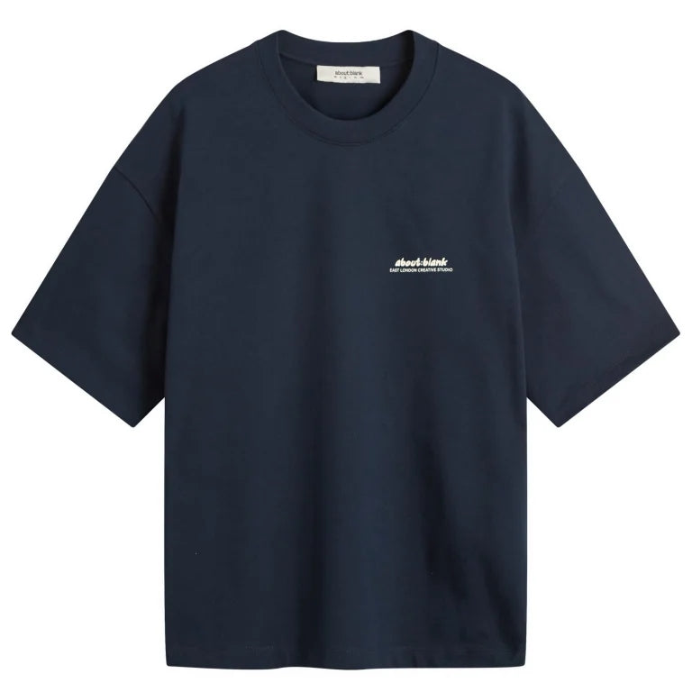 About:Blank Zev Logo Tee Navy - ORIGINALFOOK