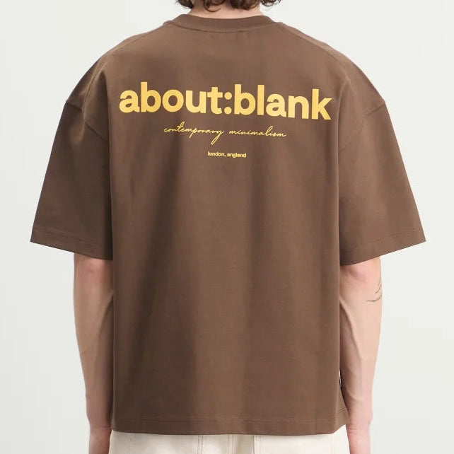 About:Blank Box Logo Tee Brown - ORIGINALFOOK