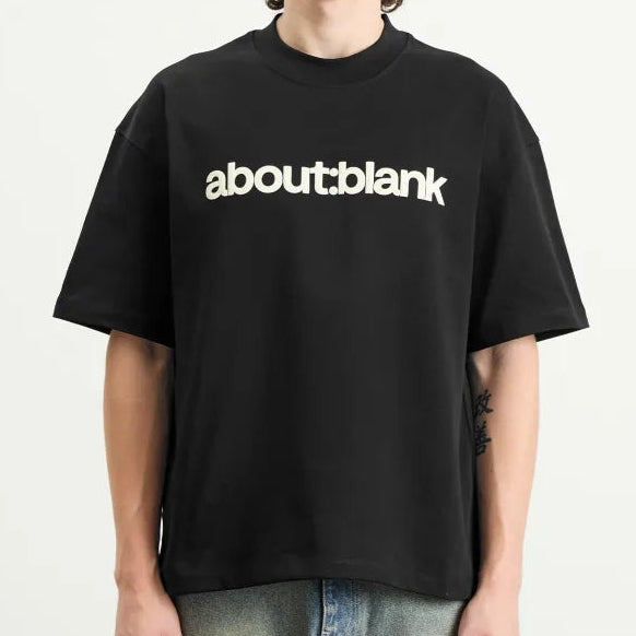 About:Blank Block Logo Tee Black - ORIGINALFOOK