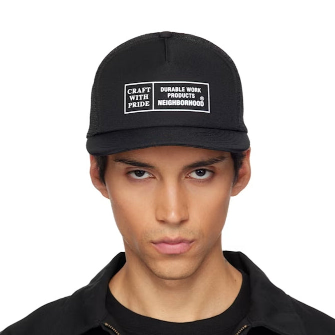 Neighborhood Box Logo Trucker Cap Black - ORIGINALFOOK
