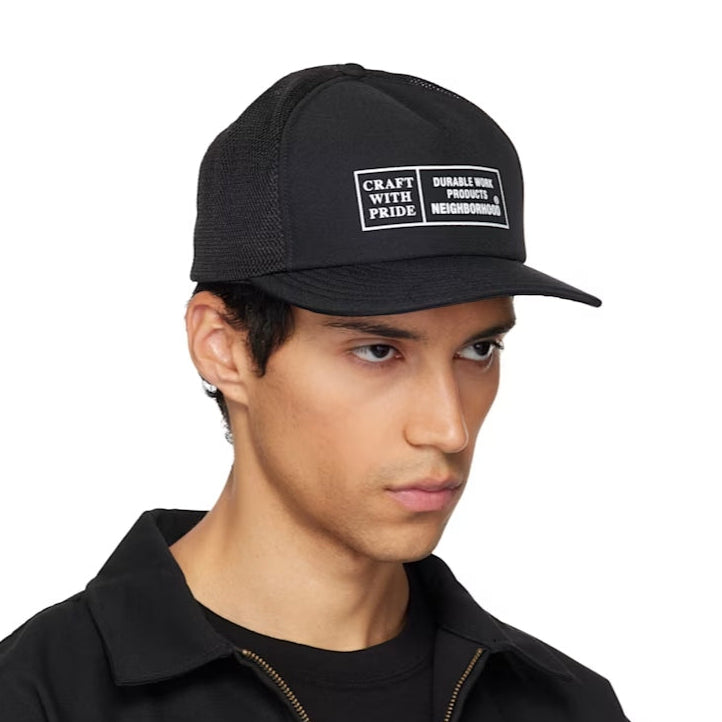 Neighborhood Box Logo Trucker Cap Black - ORIGINALFOOK