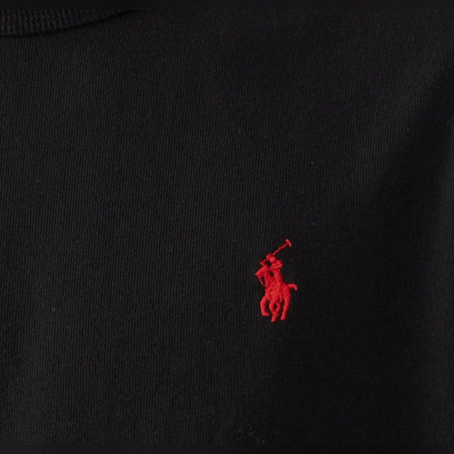 Black Polo Ralph Lauren Classic Fit heavyweight short sleeve tee, casual apparel shirt displayed on a white background.