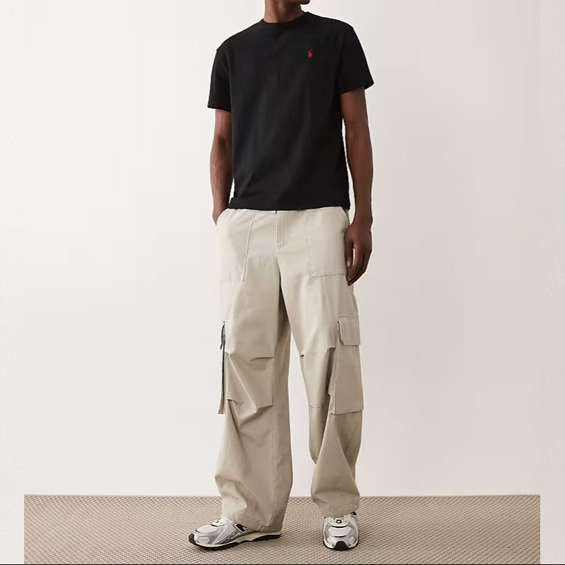 Black Polo Ralph Lauren Classic Fit heavyweight short sleeve tee, casual apparel with a comfortable fit and soft fabric.