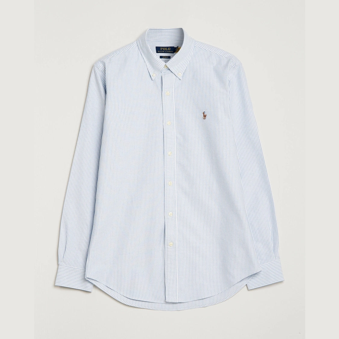 Polo Ralph Lauren Custom Fit Long Sleeve Oxford Shirt White/Blue Striped