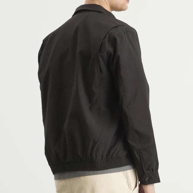 Black Polo Ralph Lauren Bi-Swing Harrington Jacket, stylish men's outerwear with classic design and logo detail.