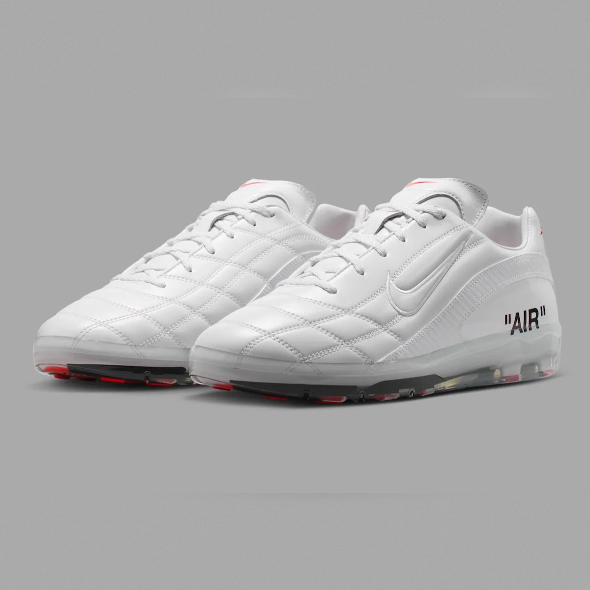 White Nike Cryoshot Zoom M9 shoes from Virgil Abloh Archive x Nike collection, featuring a sleek, modern design.