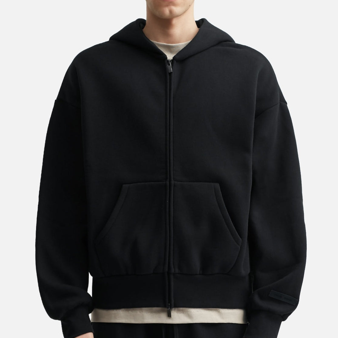 Fear Of God Essentials Metallica Logo Classic Zip-up Hoodie Jet Black