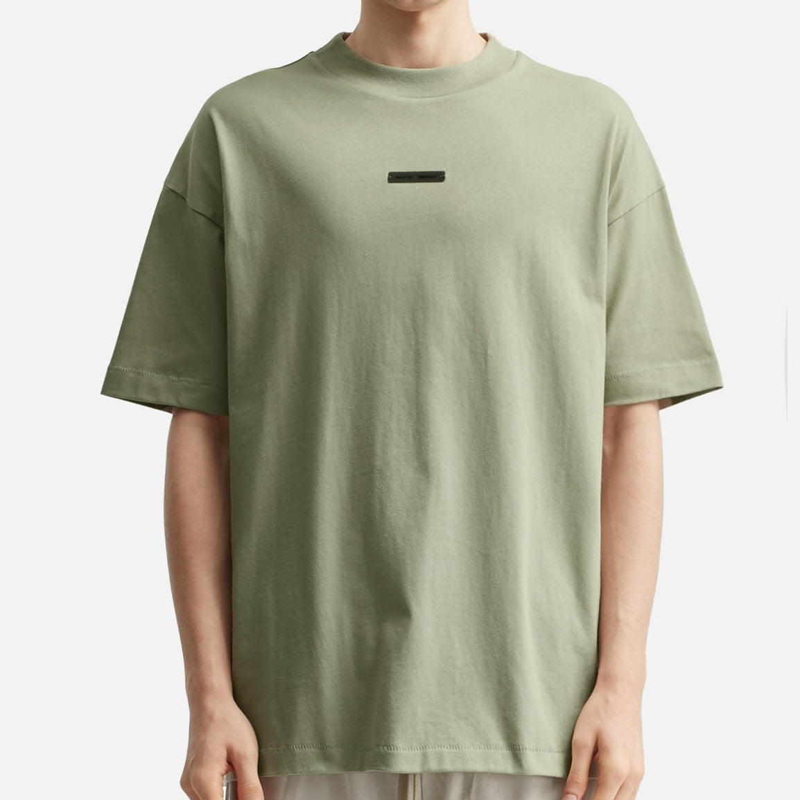 Fear of God Essentials Metallic Logo Classic Tee Abbey Stone