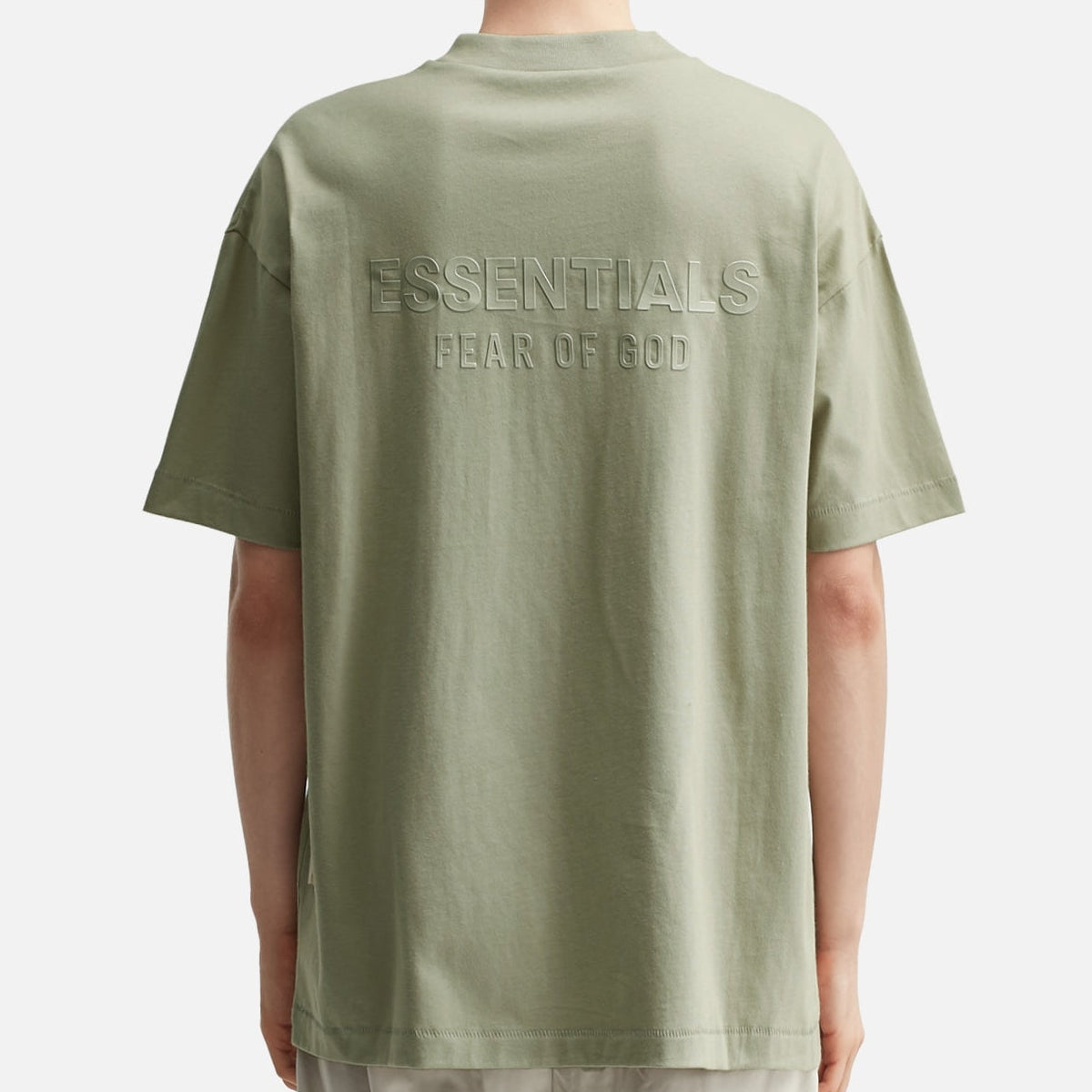 Fear of God Essentials Metallic Logo Classic Tee Abbey Stone