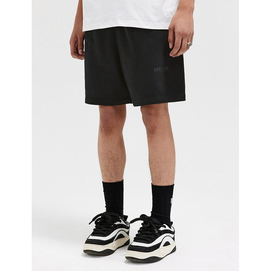 Boneless B Logo Boxy Sweat Shorts Black - ORIGINALFOOK
