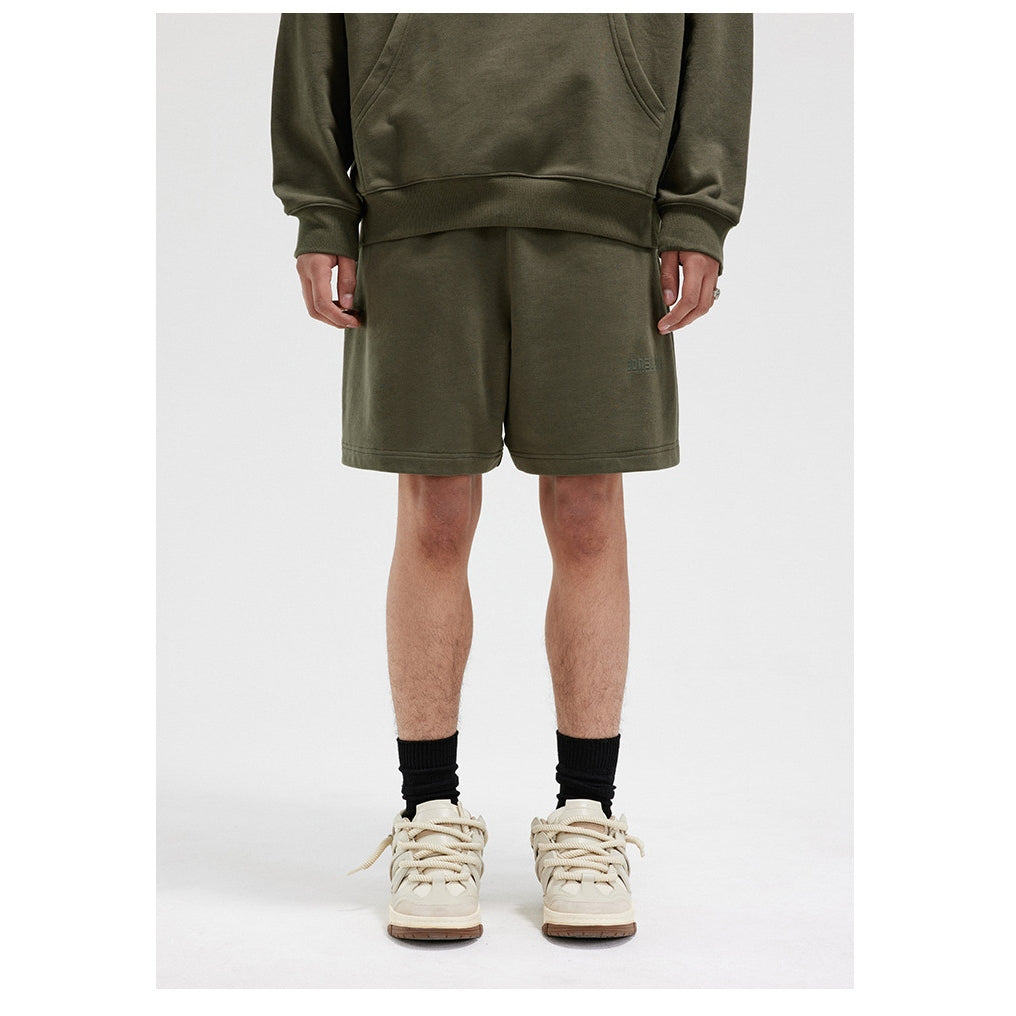 Boneless B Logo Boxy Sweat Shorts Olive - ORIGINALFOOK
