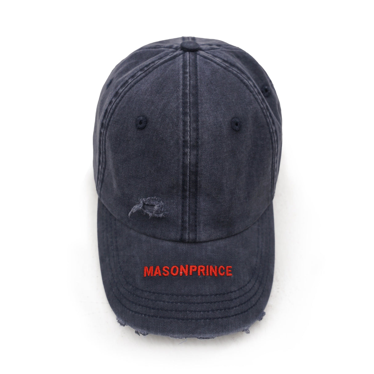 MasonPrince Embroidered Logo Cap Washed Navy