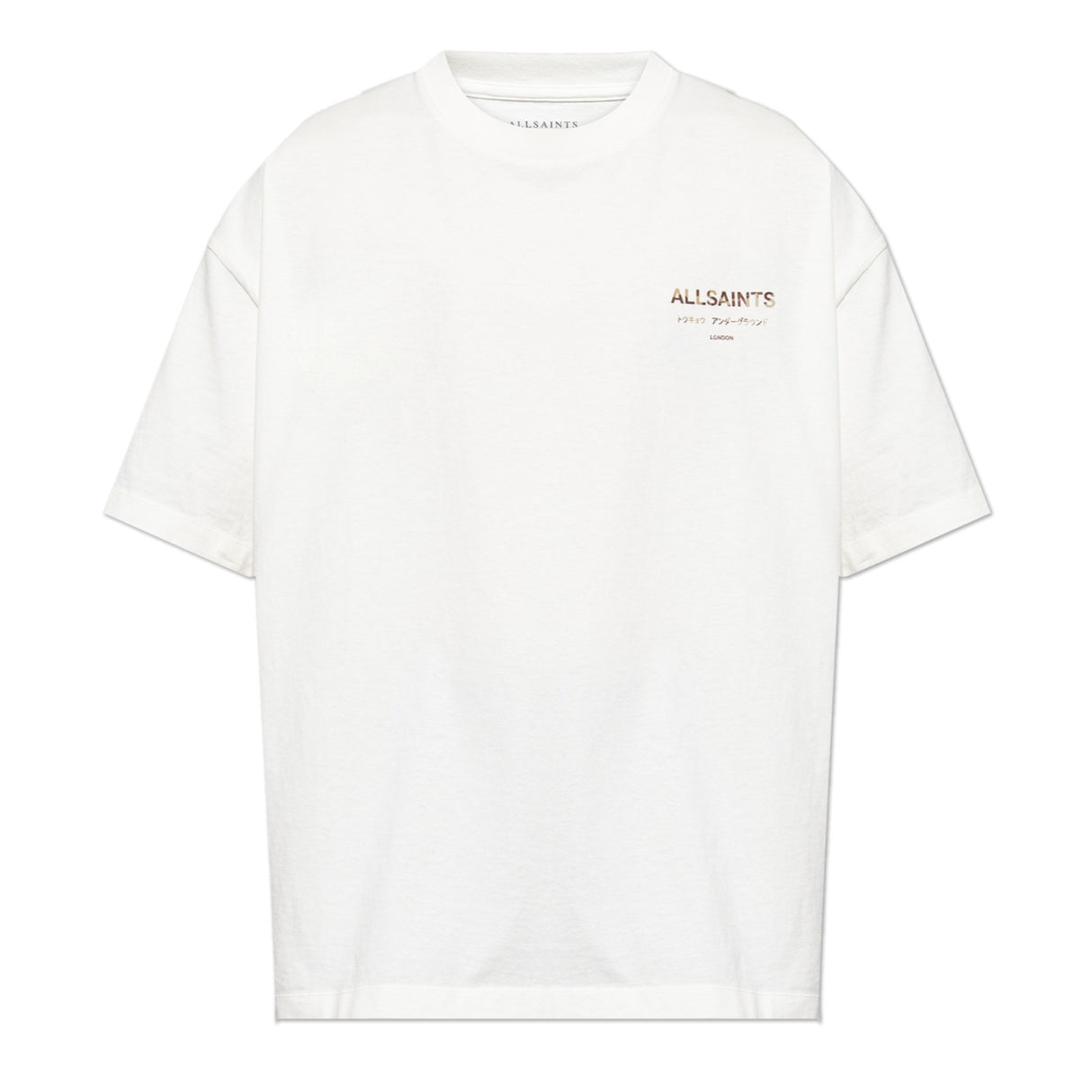 AllSaints Underground Logo Tee Ashen Dakota - ORIGINALFOOK