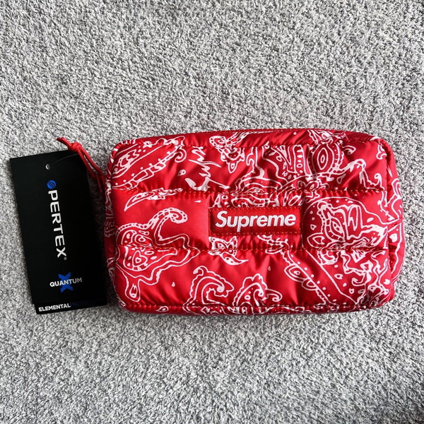 SUPREME Leather Waist Shoulder Pouch Bag Red Box logo Mark