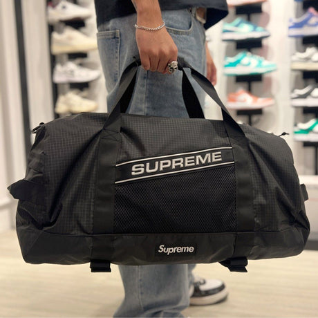 Supreme Reflective Logo Duffle Bag Black supreme supreme - originalfook singapore