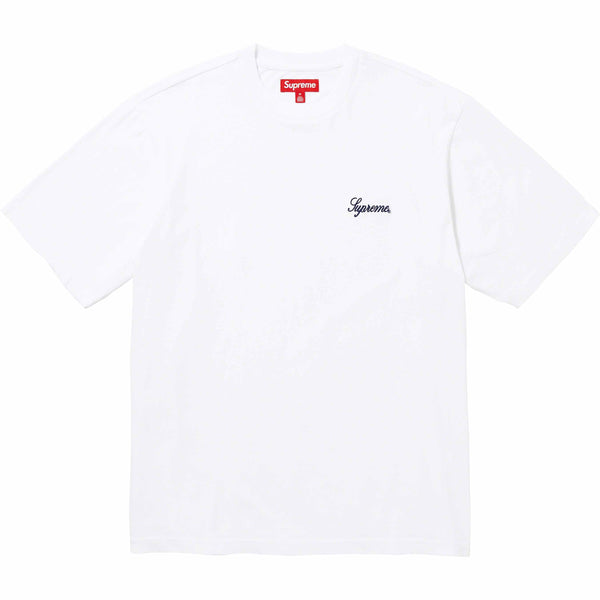 Supreme Washed Script Tee White supreme supreme - originalfook singapore