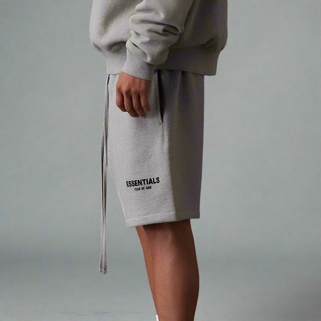 FEAR OF GOD Essentials Felt Logo Sweat Shorts Dark Oatmeal FEAR OF GOD FEAR OF GOD - originalfook singapore