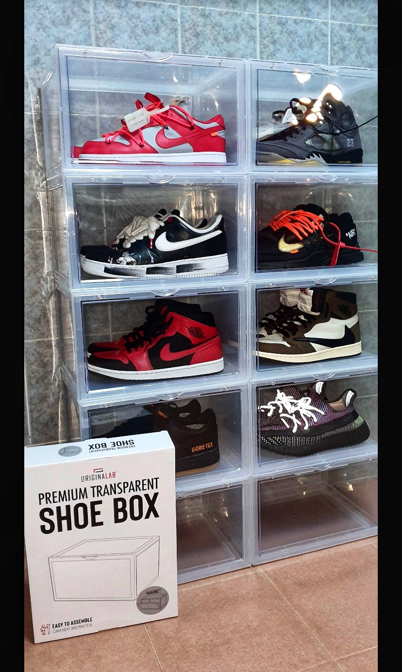 ORIGINALAB Premium Stackable Side Display Hard Case AJ Shoe Box Clear (Magnetic Door) originalab originalab - originalfook singapore