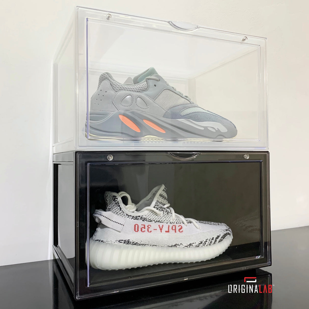 ORIGINALAB Premium Stackable Side Display Hard Case AJ Shoe Box Black (Magentic Door) originalab originalab - originalfook singapore