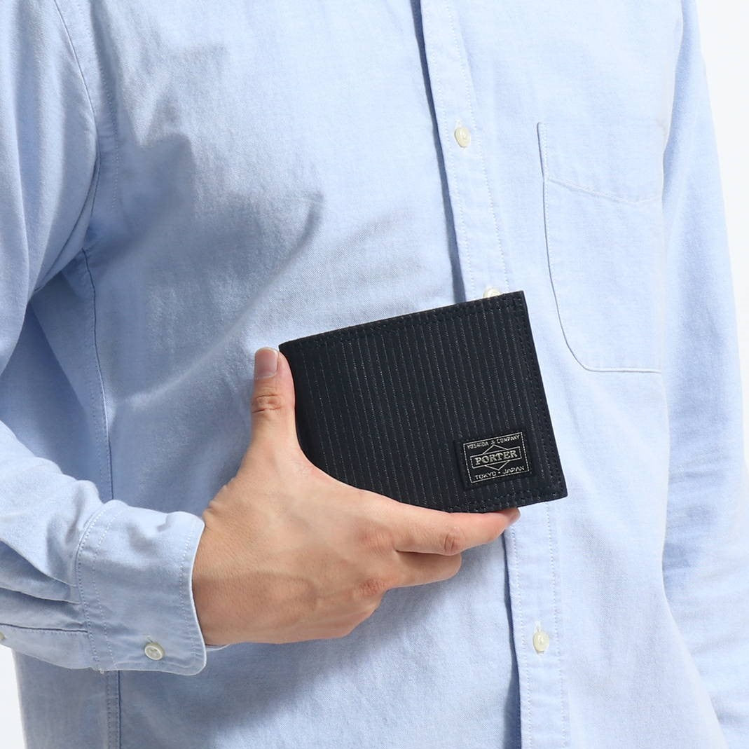 Porter Yoshida Japan black Drawing Wallet with multiple compartments, made of durable bags material for everyday use.