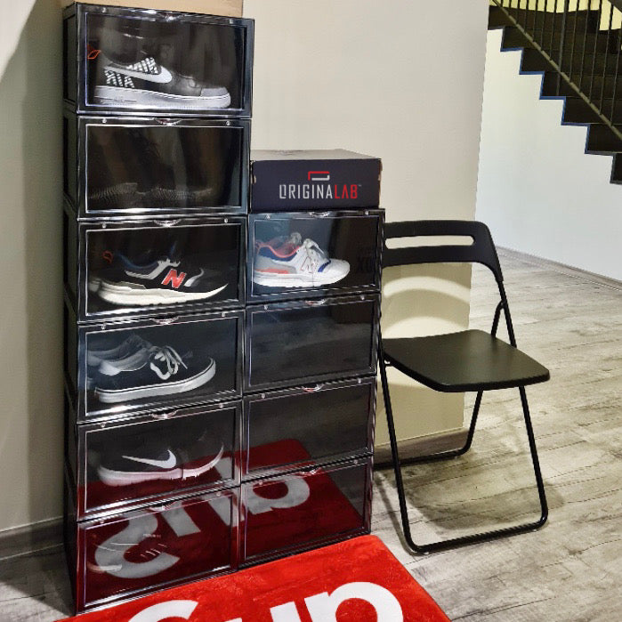ORIGINALAB Premium Stackable Side Display Hard Case AJ Shoe Box Black (Magentic Door) originalab originalab - originalfook singapore