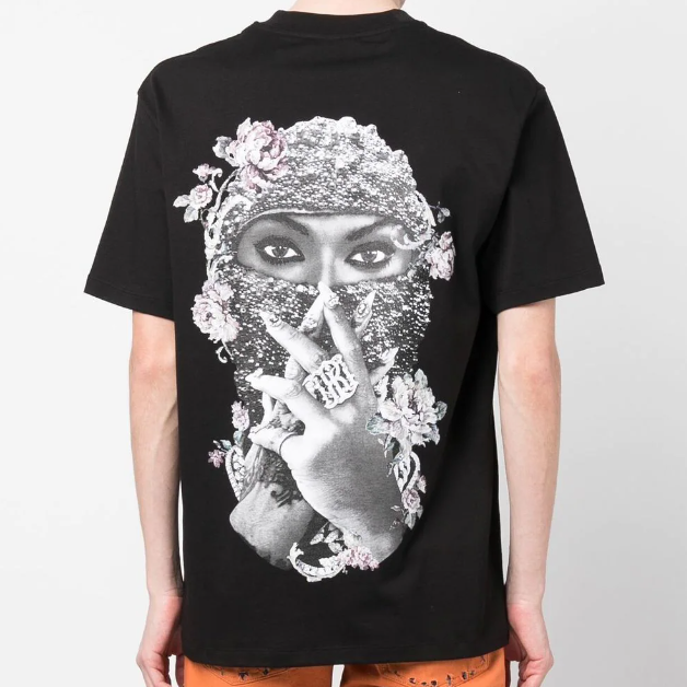 IH NOM UH NIT PARIS Black Pearl Roses Tee NUS23244 IH NOM UH NI IH NOM UH NI - originalfook singapore