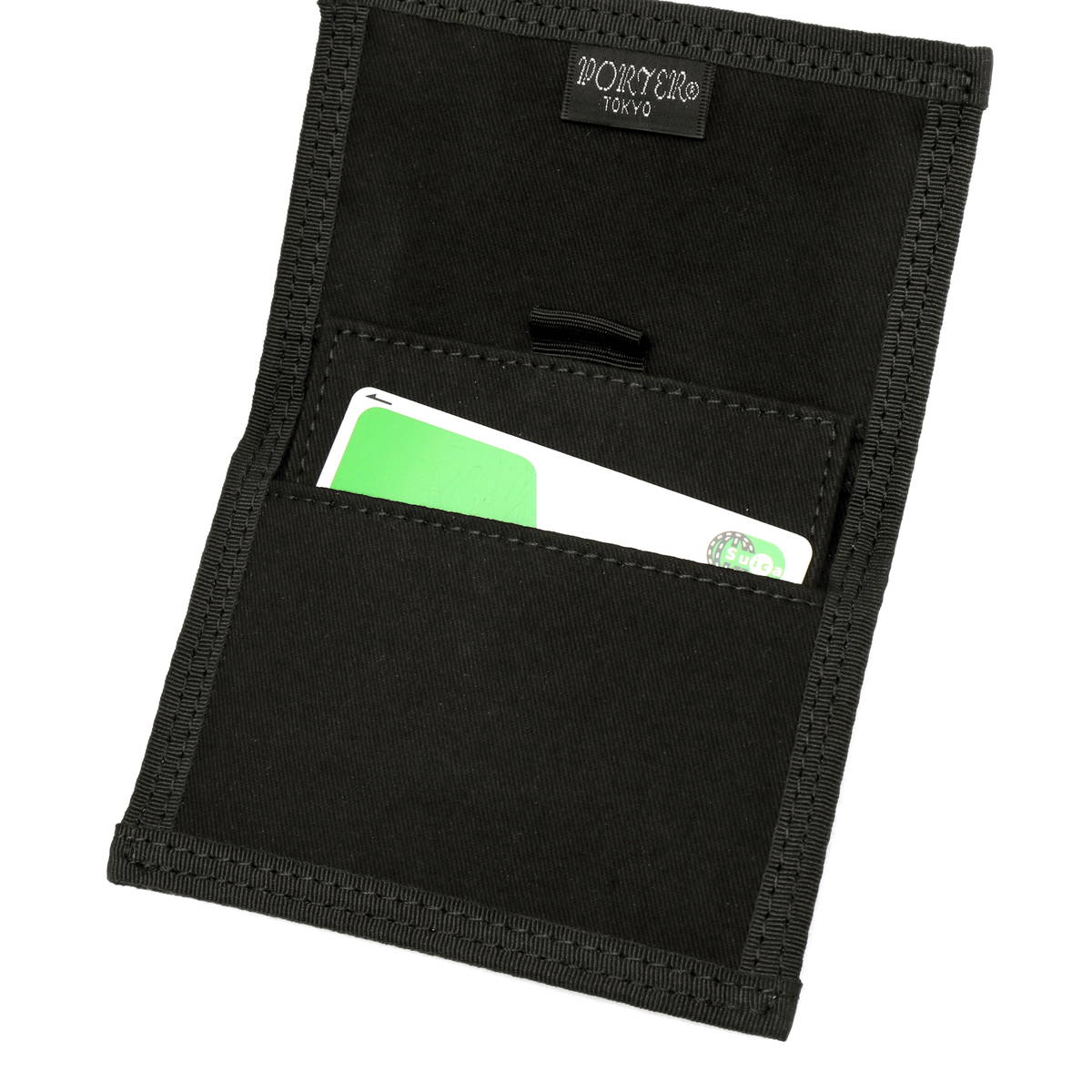 Porter Yoshida Japan Drawing Card case from PORTER JAPAN, black leather bag with multiple card slots and sleek design.