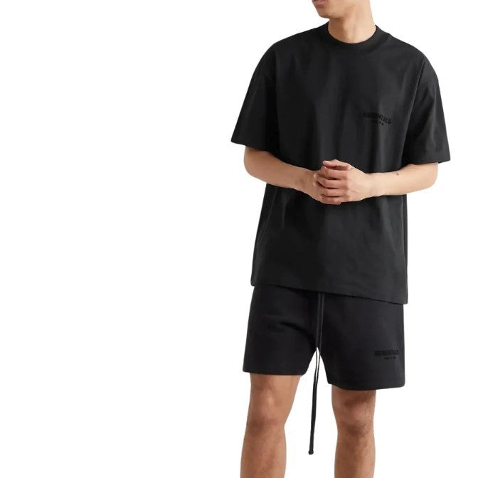 FEAR OF GOD Essentials Felt Logo Tee Black FEAR OF GOD FEAR OF GOD - originalfook singapore
