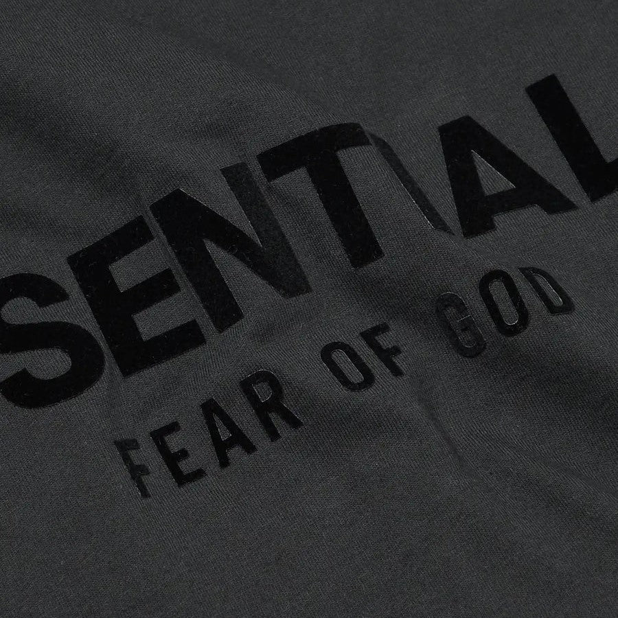 FEAR OF GOD Essentials Felt Logo Tee Black FEAR OF GOD FEAR OF GOD - originalfook singapore