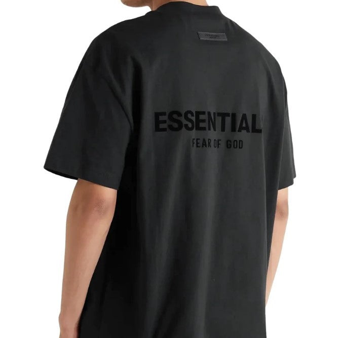 FEAR OF GOD Essentials Felt Logo Tee Black FEAR OF GOD FEAR OF GOD - originalfook singapore