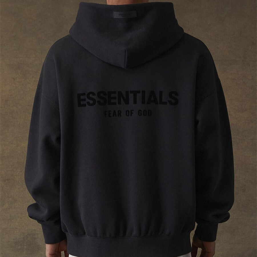 FEAR OF GOD Essentials Felt Logo Hoodie Black FEAR OF GOD FEAR OF GOD - originalfook singapore