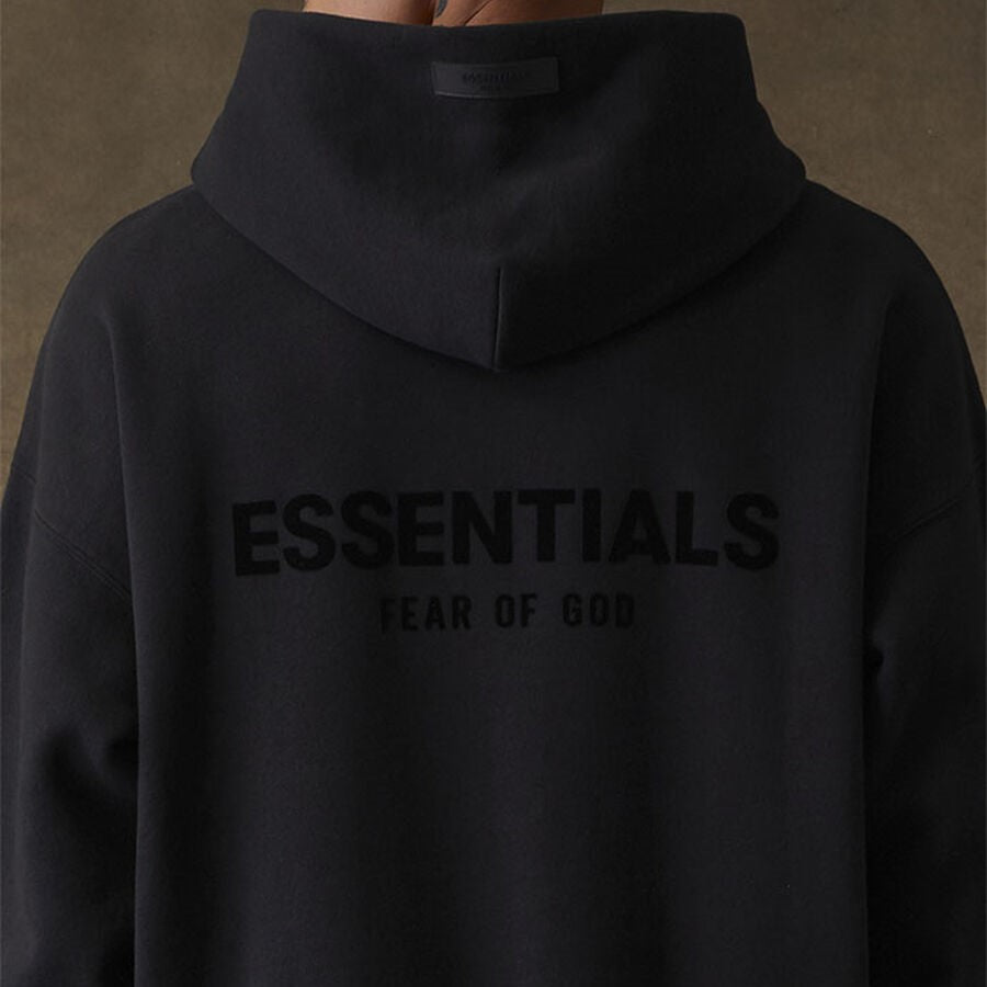 FEAR OF GOD Essentials Felt Logo Hoodie Black FEAR OF GOD FEAR OF GOD - originalfook singapore