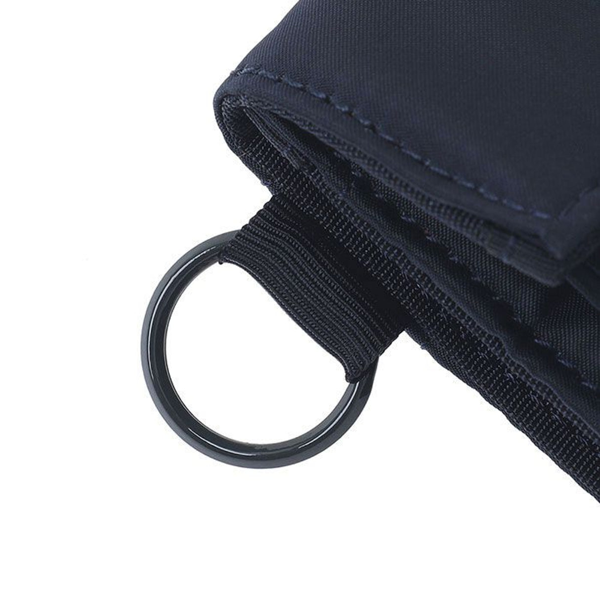 Porter Yoshida Japan Tanker Two-Fold Wallet in Iron Blue with multiple card slots and folded design, made of durable fabric.